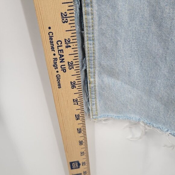 Avec Les Filles Split Frayed Hem Bootcut Jeans Hi-Rise 100% Cotton Womens 30 - Picture 15 of 16